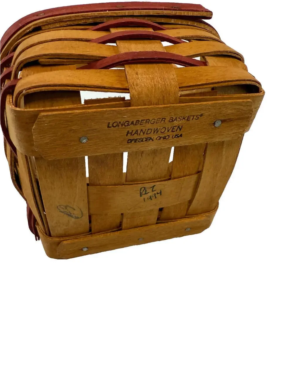 1994 Longaberger Small Sweetheart Basket w/Protector & Liner 5